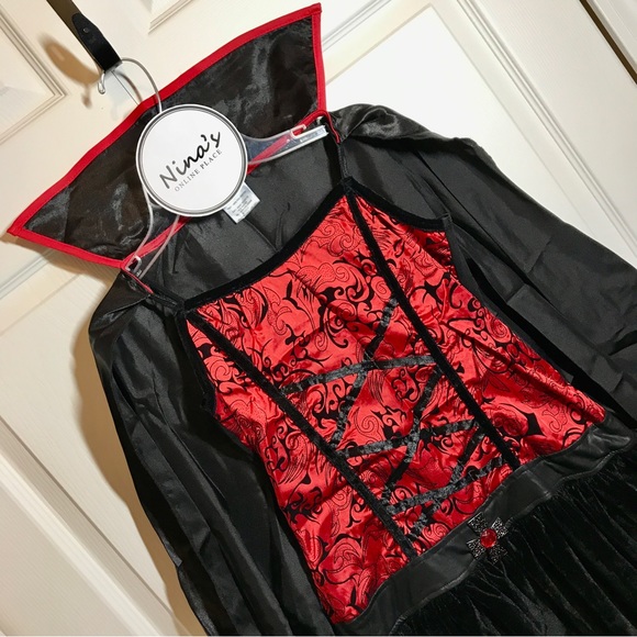 Precious Vampire Girls Halloween Costume Red Size XL - Picture 4 of 7